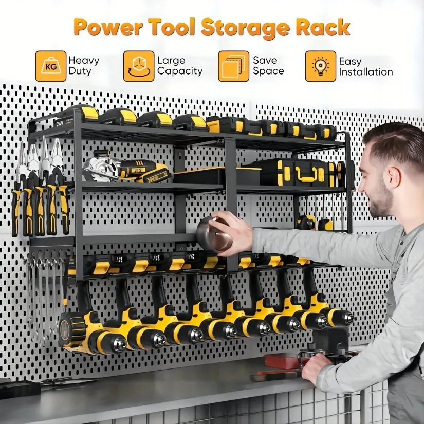 1pc, Heavy-duty Metal Garage Tool Organizer