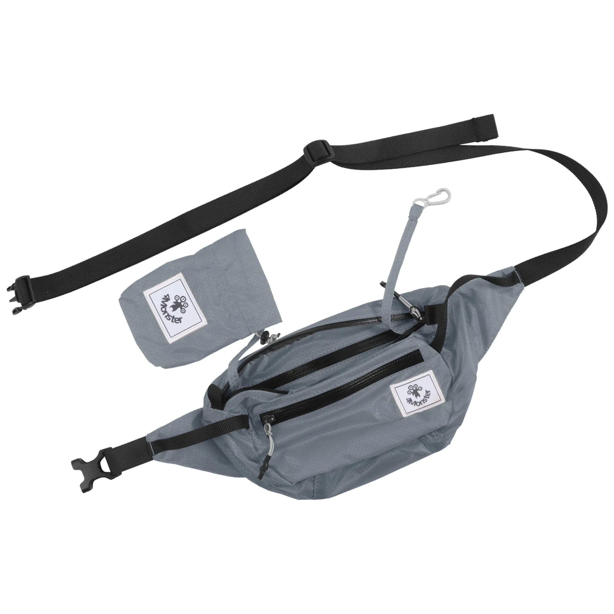 4Monster Hiking Waist Packs Portable with Multi-Pockets Adjustable Belts- Plain Color