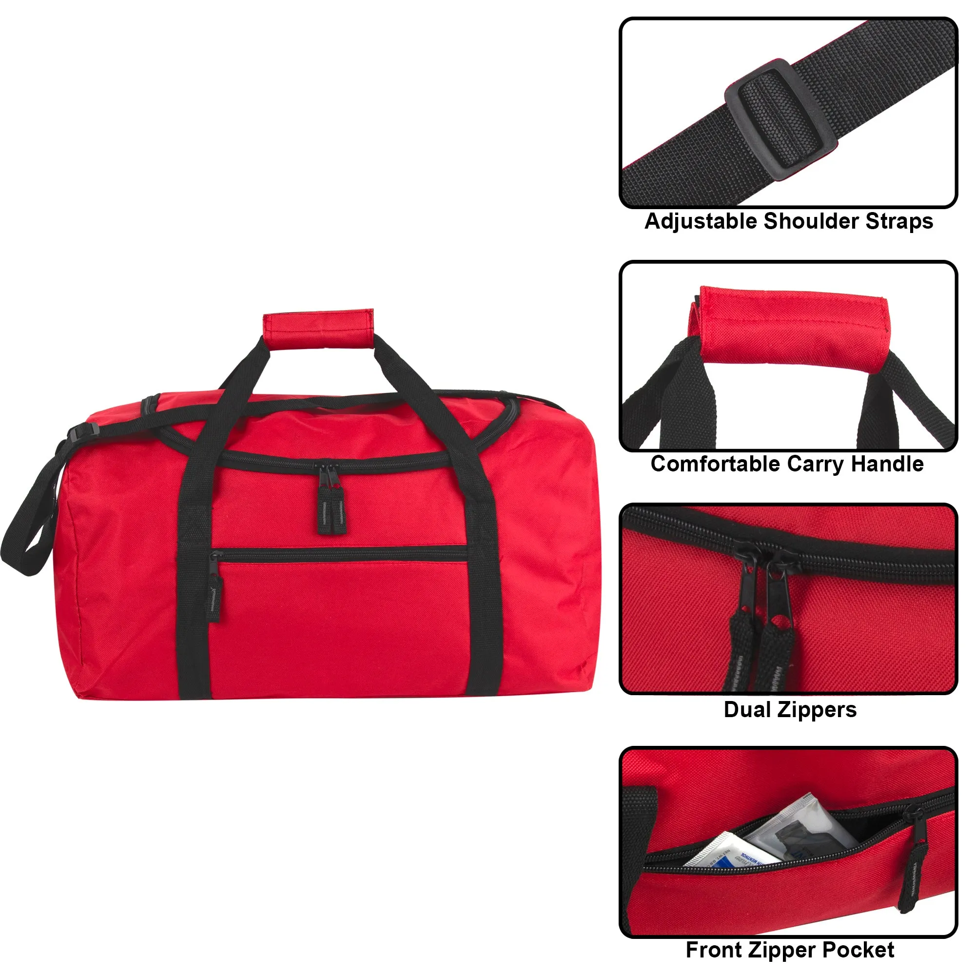 50cm Duffel Bag 39L Capacity - Red