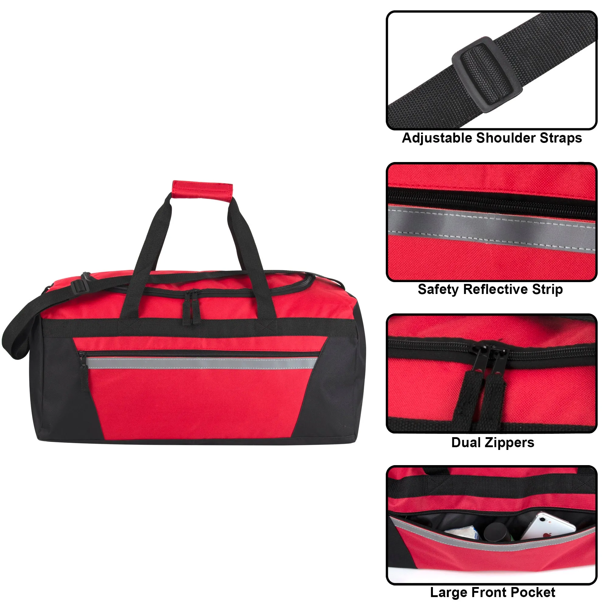 56cm Duffel Bag Large 43L Capacity -  Red