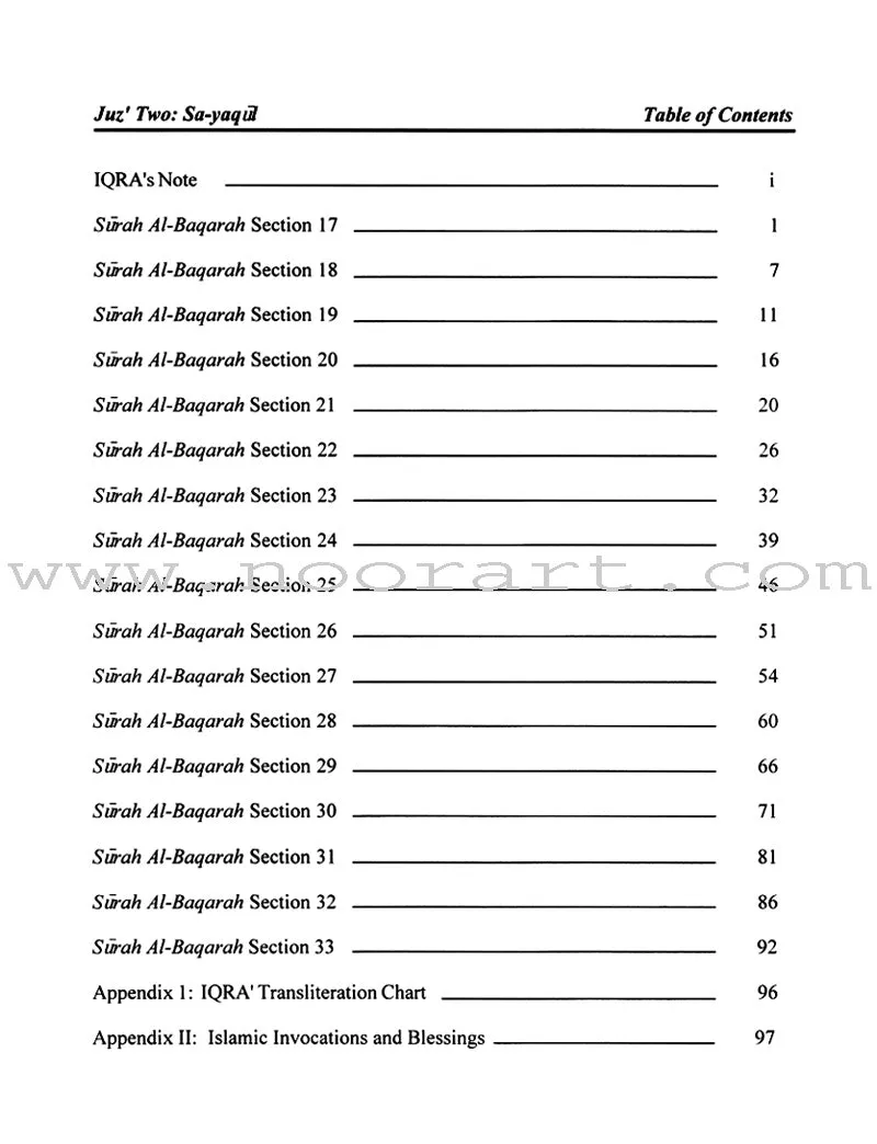 A Study of the Qur'an Textbook Juz' Two (Sa-Yaqul)