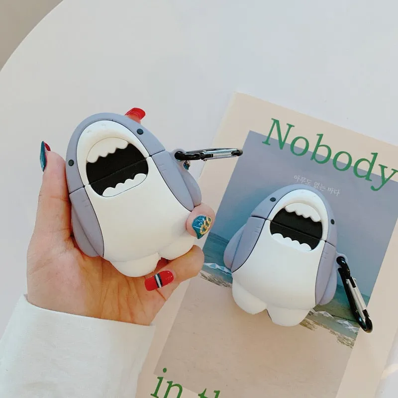 Airpods Case Scuba little shark & pinguin