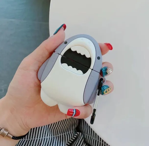 Airpods Case Scuba little shark & pinguin