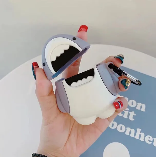 Airpods Case Scuba little shark & pinguin