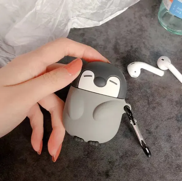 Airpods Case Scuba little shark & pinguin