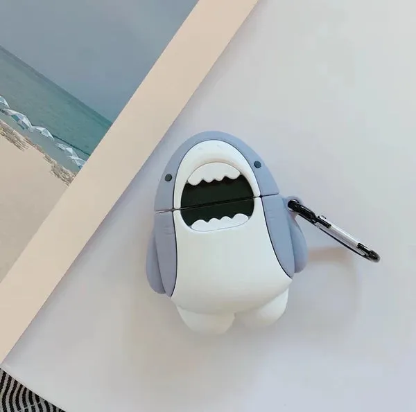 Airpods Case Scuba little shark & pinguin