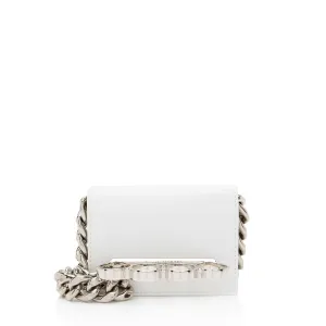 Alexander McQueen Calfskin Four Ring Mini Card Holder On Chain (SHF-Pf6Zet)