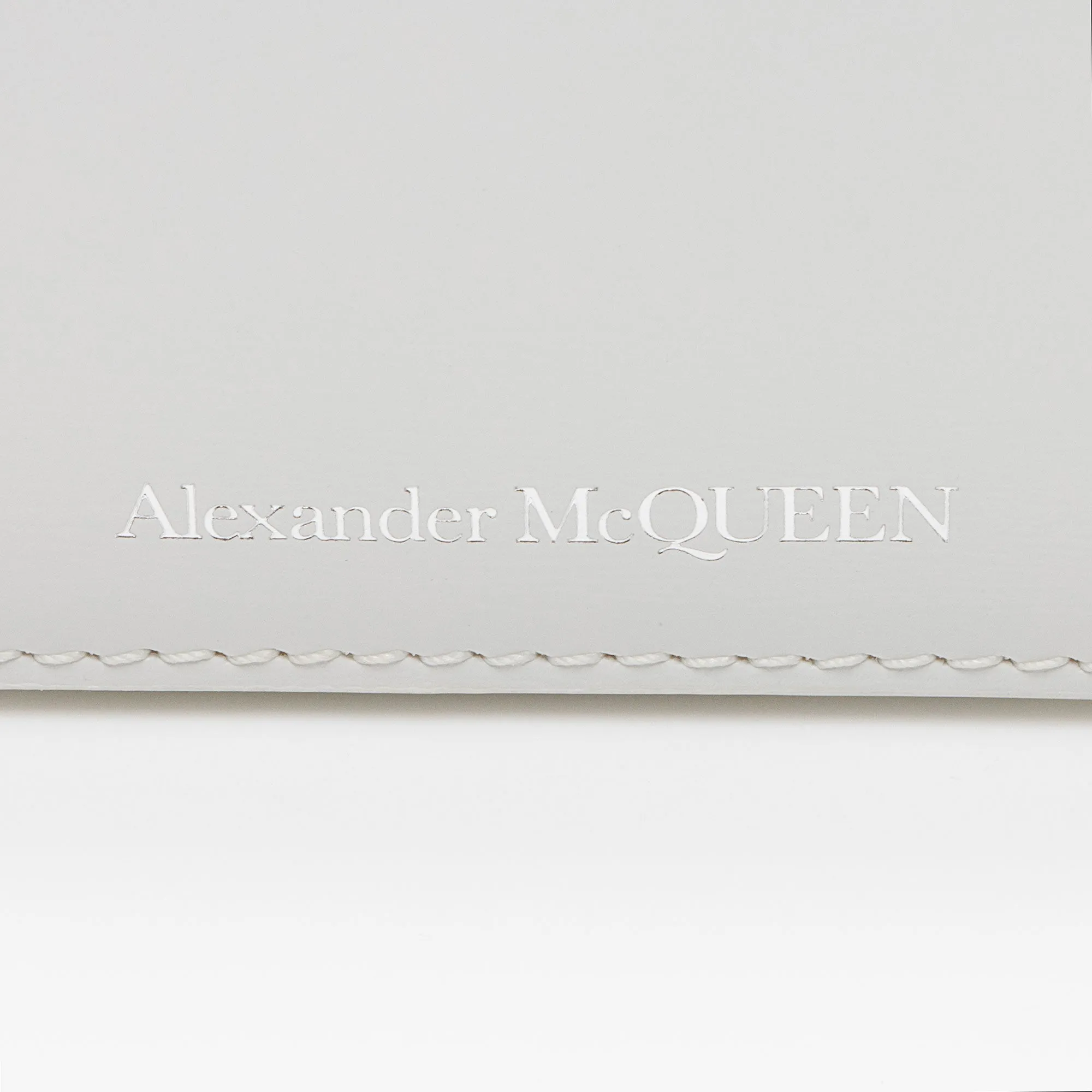 Alexander McQueen Calfskin Four Ring Mini Card Holder On Chain (SHF-Pf6Zet)