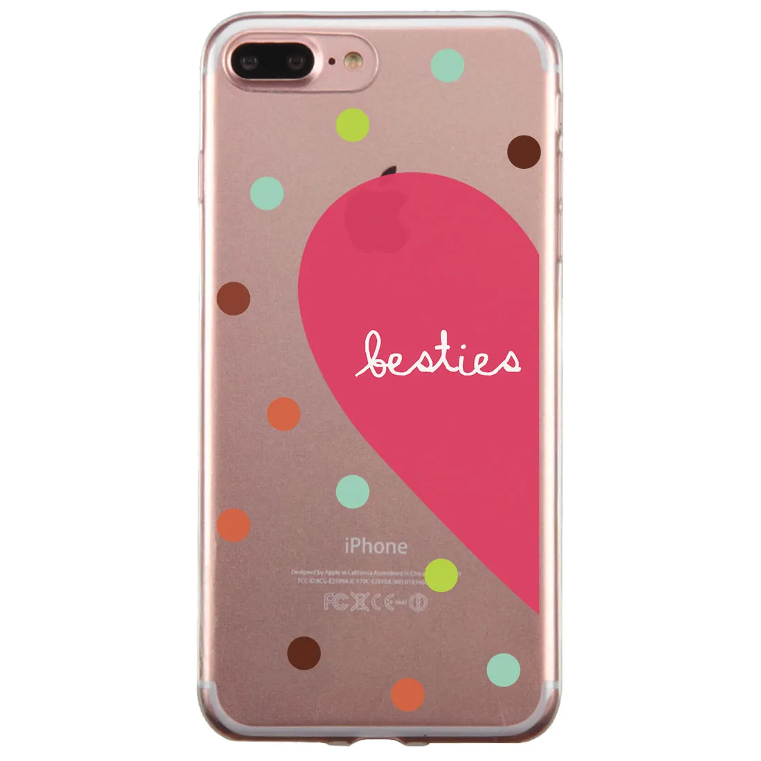 Besties Heart Dots BFF Matching Phone Covers Cute Colorful Gifts