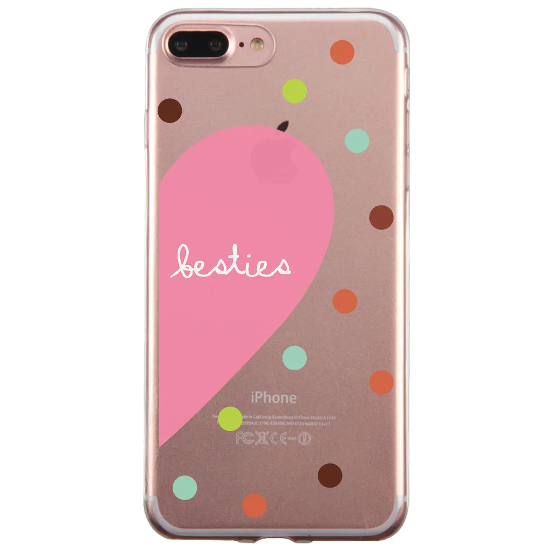 Besties Heart Dots BFF Matching Phone Covers Cute Colorful Gifts