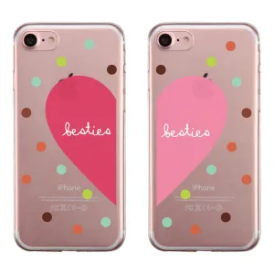 Besties Heart Dots BFF Matching Phone Covers Cute Colorful Gifts