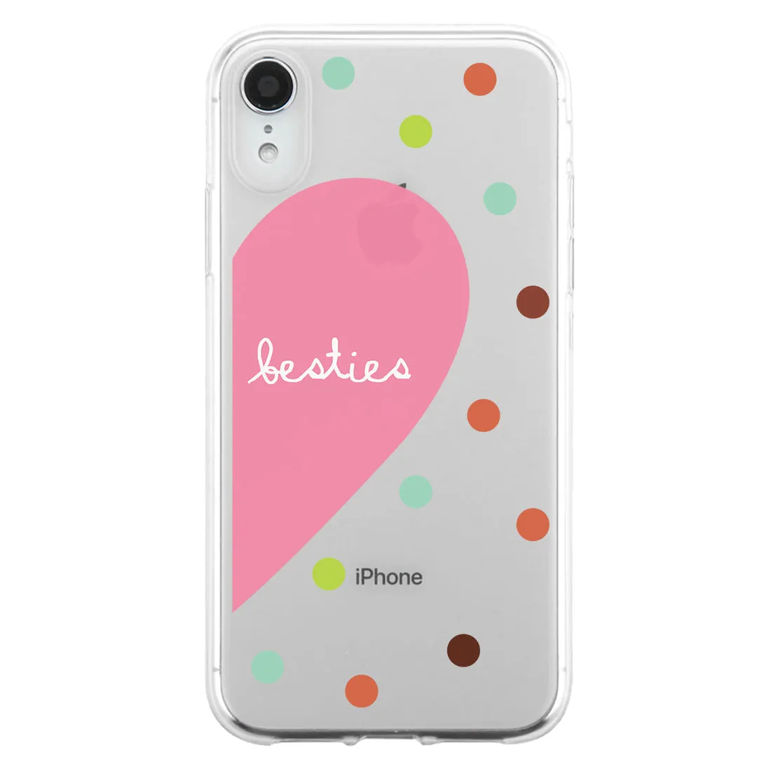 Besties Heart Dots BFF Matching Phone Covers Cute Colorful Gifts