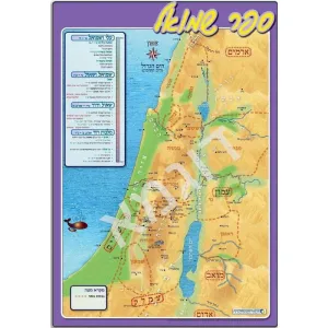 Biblical Map: Book of Samuel (Shmuel) מפה ללימוד ספר Hebrew Poster Great for Classrooms