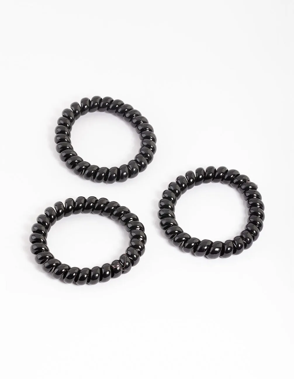 Black Plastic Large Hair Spiral Pack