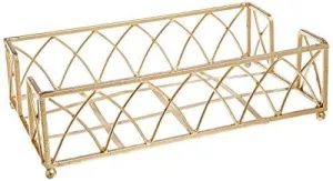 Boston International Arch Design Guest Towel Napkin Holder Caddy, 9 x 5.25-Inches, Gold Leaf