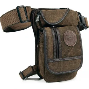 Canvas Waist Drop Leg Bag Thigh Hip Belt Bum Tactical Motorcycle Messenger Shoulder Bag