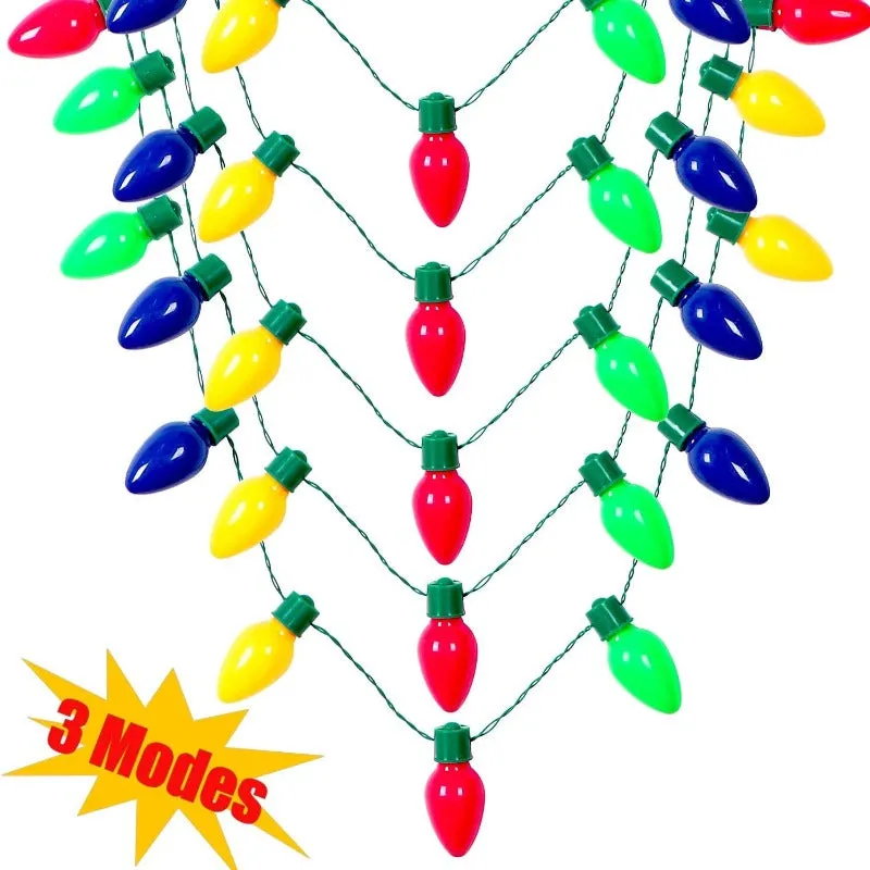 Christmas Bulb Light Up Necklace Multi Packs