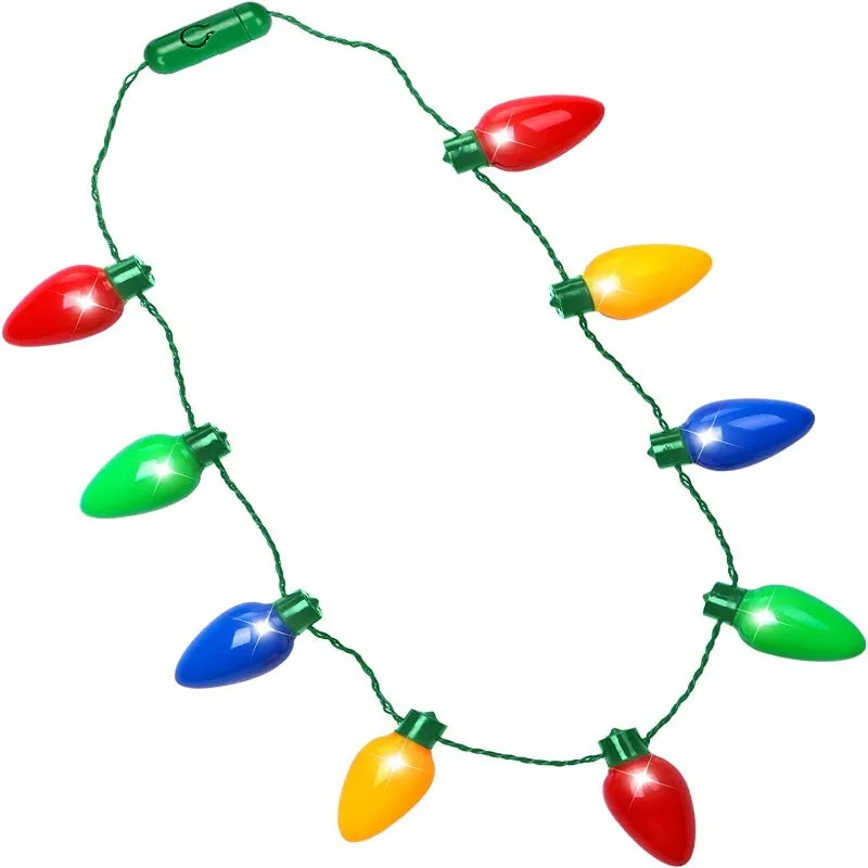 Christmas Bulb Light Up Necklace Multi Packs