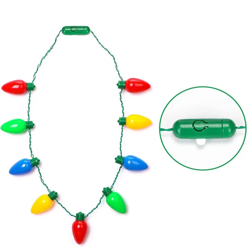 Christmas Bulb Light Up Necklace Multi Packs