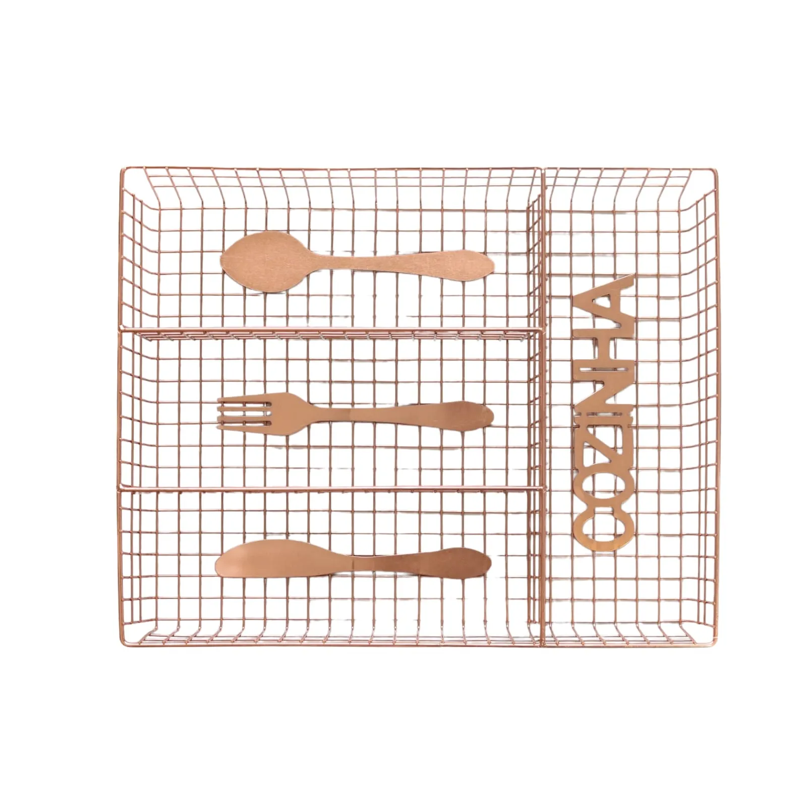 Cozinha Copper Cutlery Tray Divider 32.5x26x5cm 4-Division