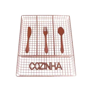 Cozinha Copper Cutlery Tray Divider 32.5x26x5cm 4-Division