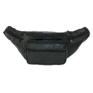 CTM® Patch Leather Large Fanny Waist Pack