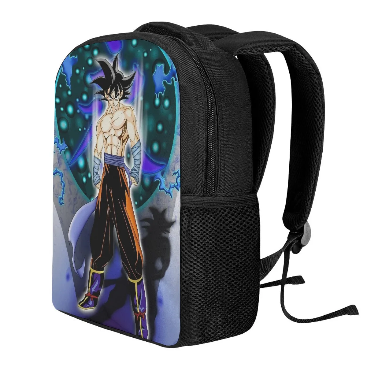 DBZ Goku Muscular Saiyan Vibrant Background Art Style Backpack