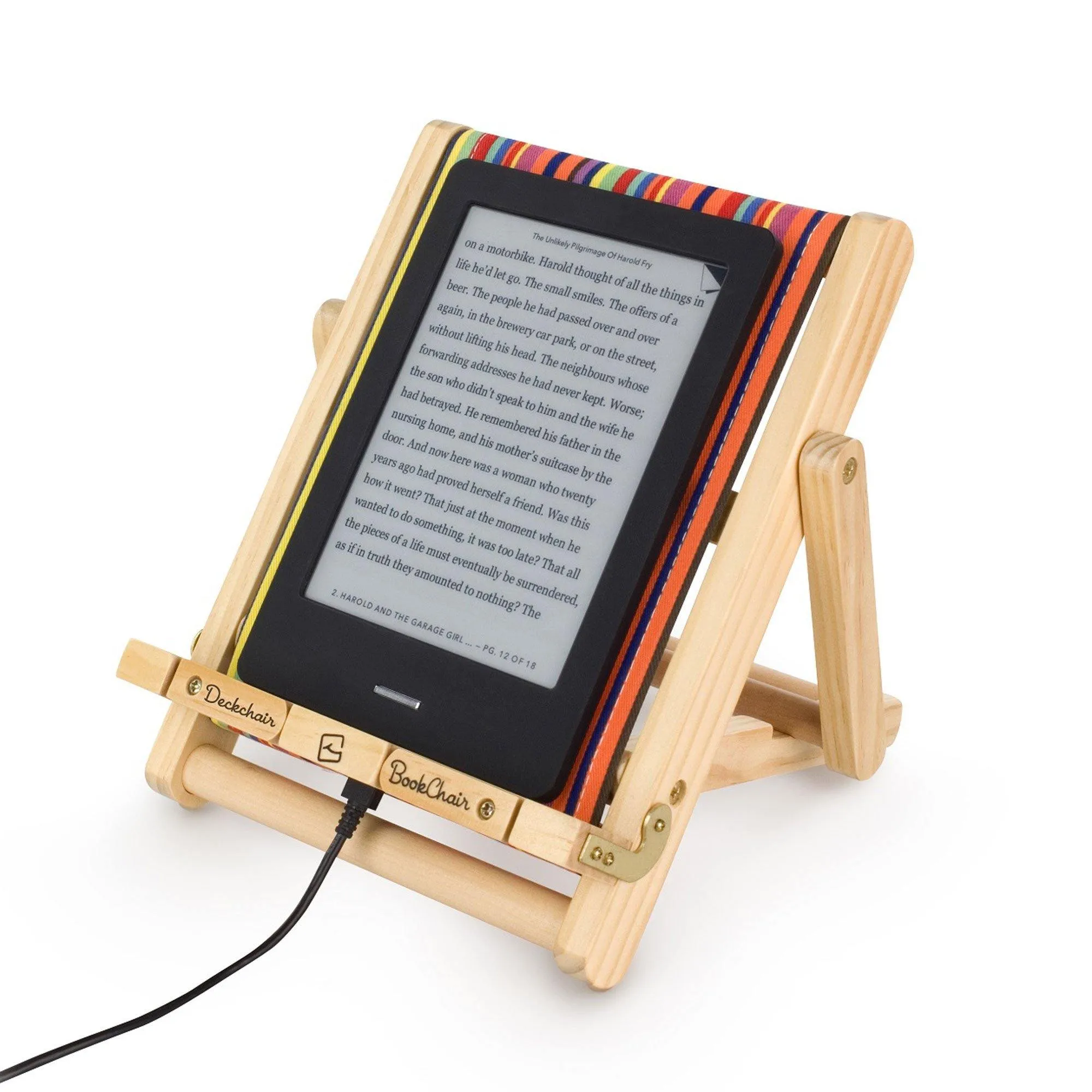 Deckchair Bookchair iPad, Tablet Stand & Book Holder (Multistripe)