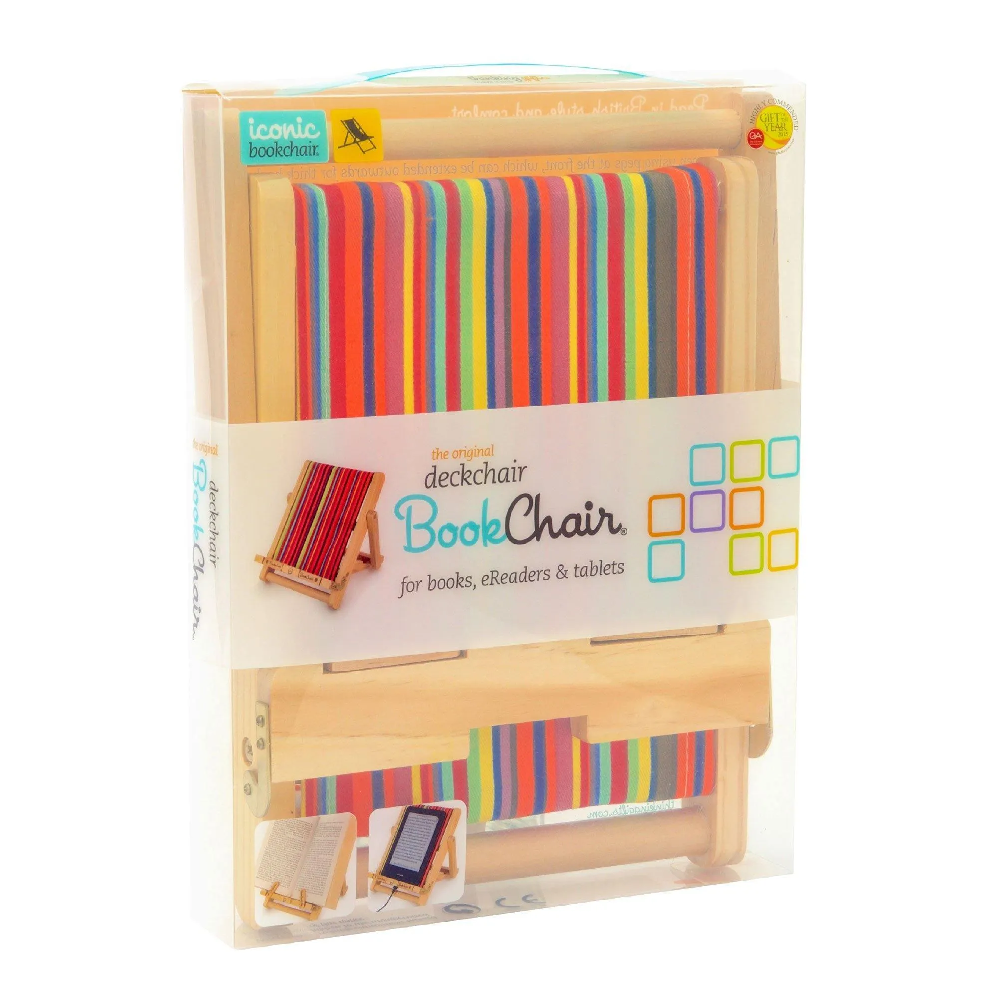 Deckchair Bookchair iPad, Tablet Stand & Book Holder (Multistripe)