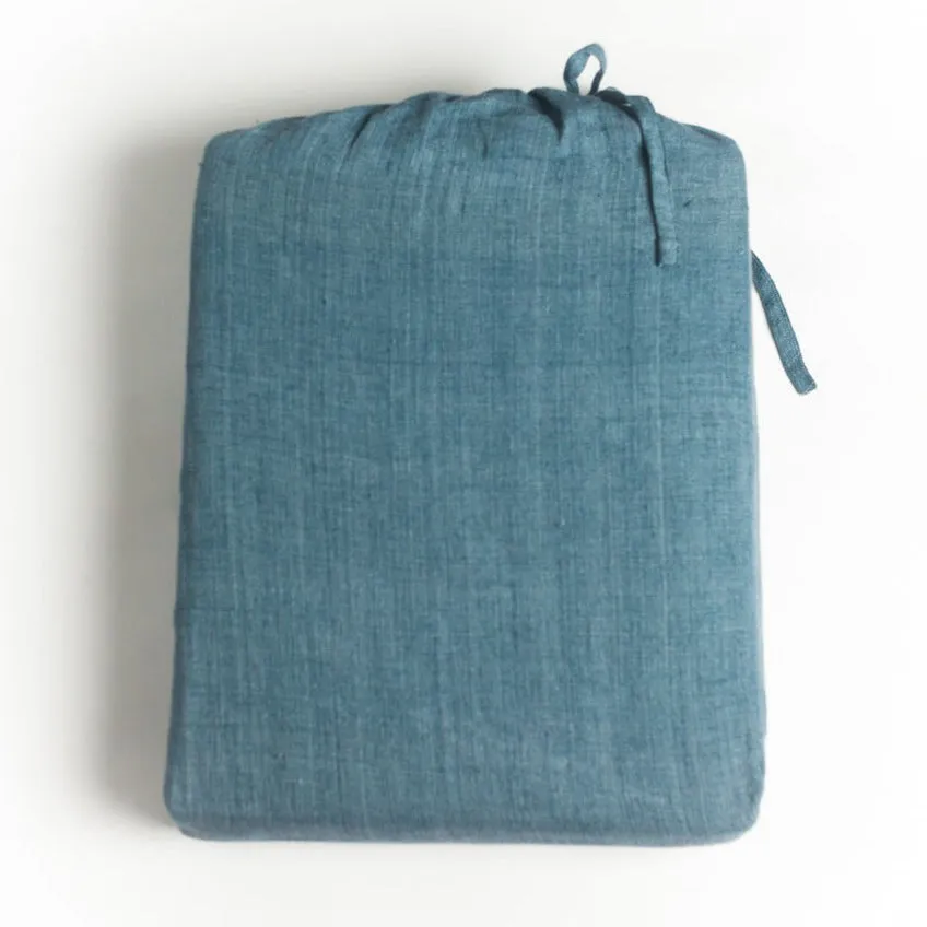 Denim Blue Linen Duvet Cover Set