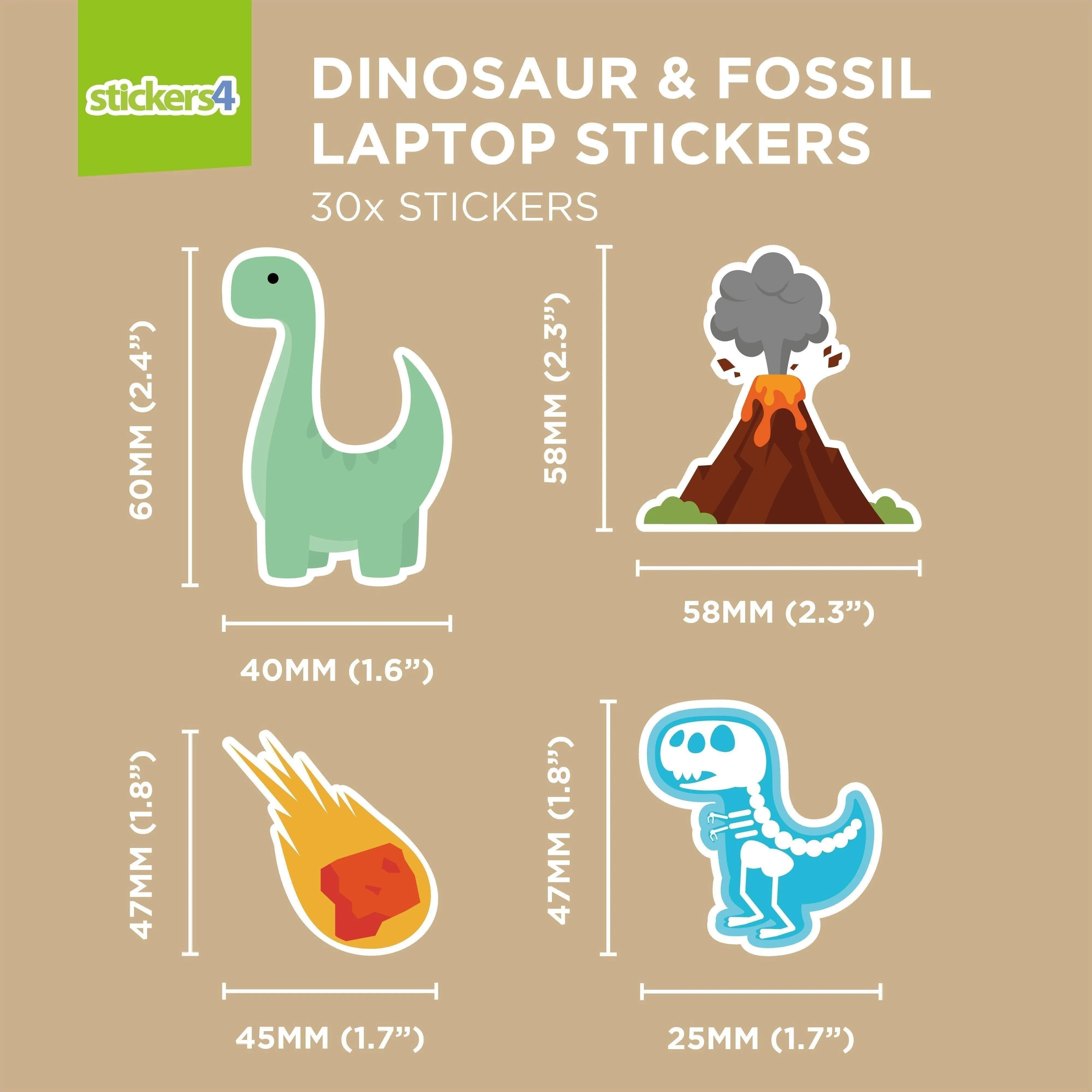 Dinosaur and Fossil Sticker Pack - Perfect Stocking Filler