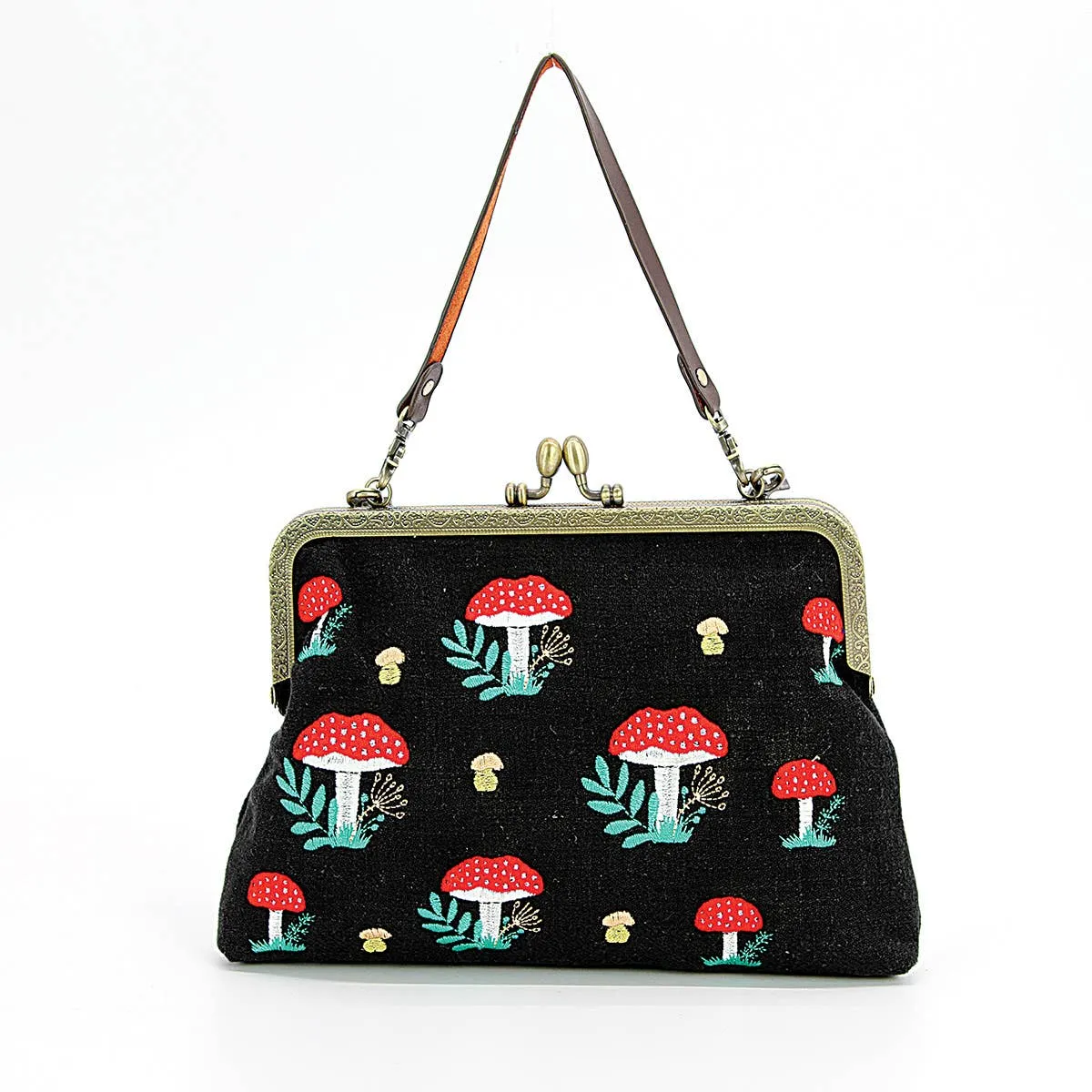 Embroidered Mushroom Bag