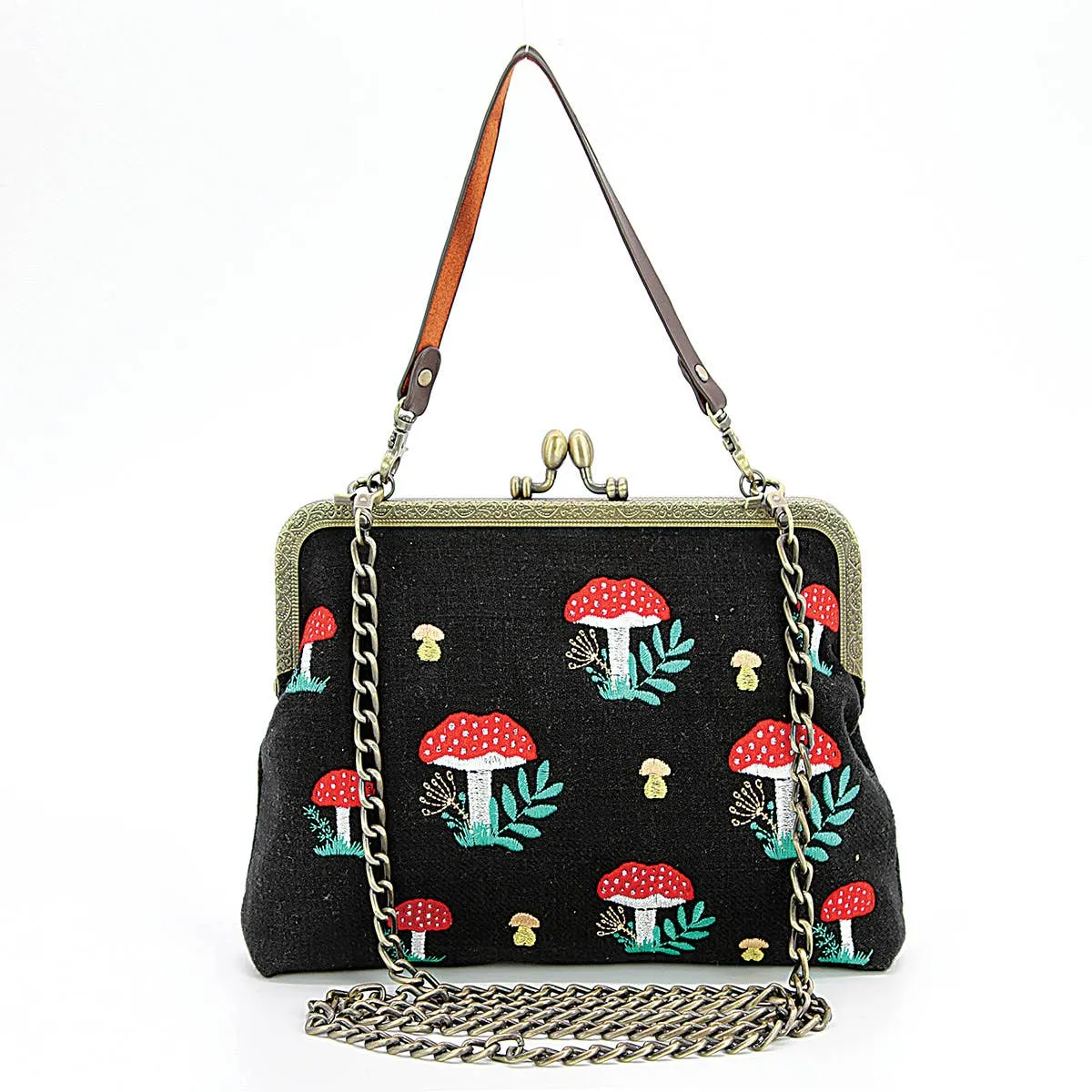 Embroidered Mushroom Bag