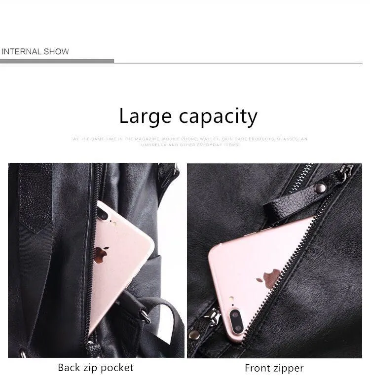 Fashion Women's High Quality Leather Backpacks for School & Travel