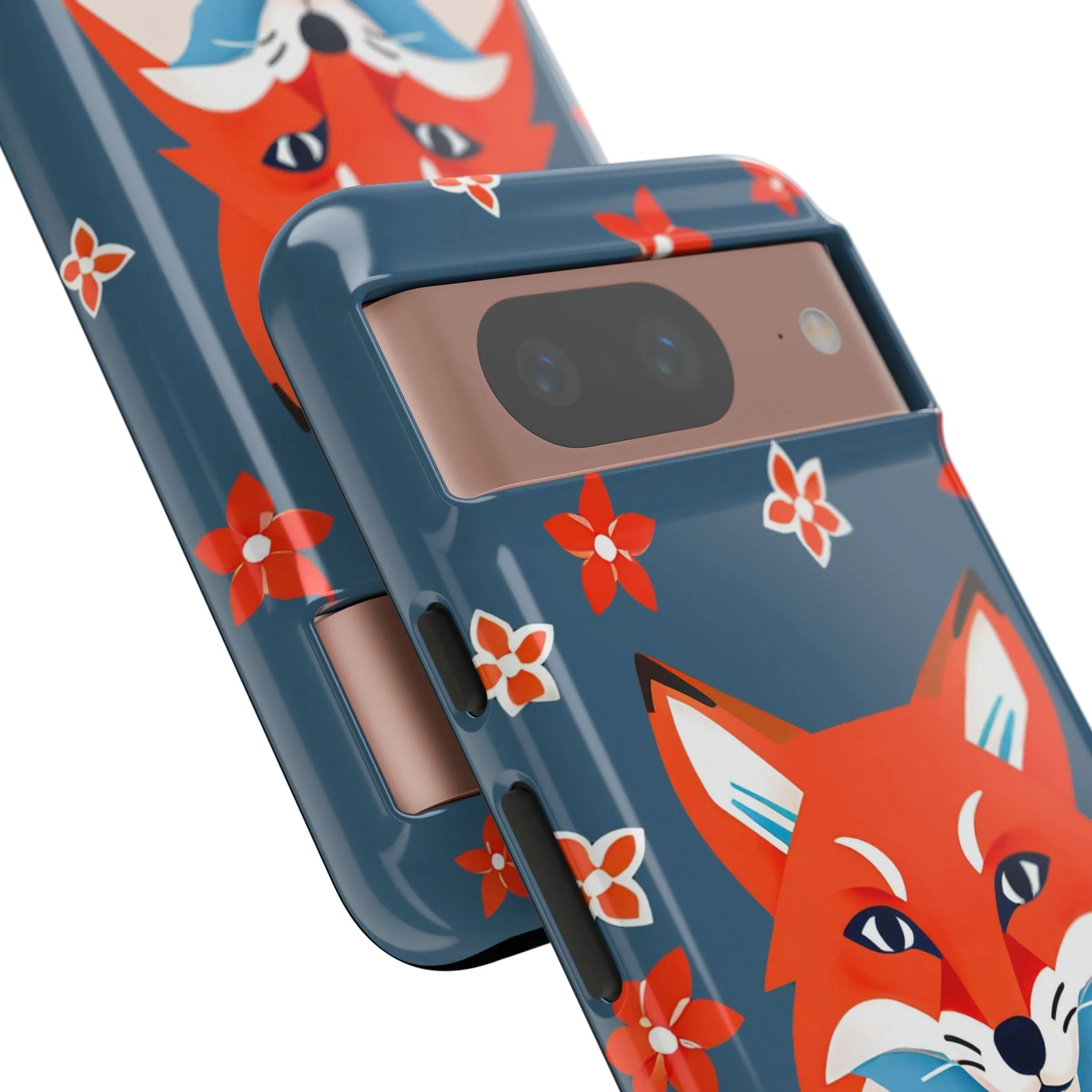 Fox with Flowers, Cell Phone Case - Apple, Samsung or Google Pixel