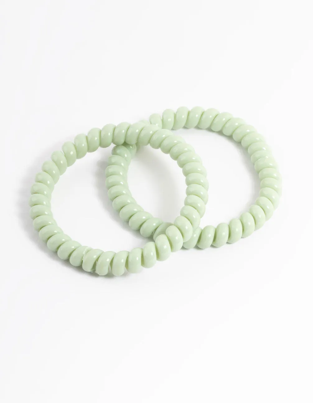 Green Plastic Narrow Hair Spiral Pack