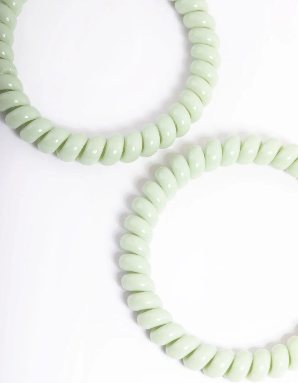 Green Plastic Narrow Hair Spiral Pack