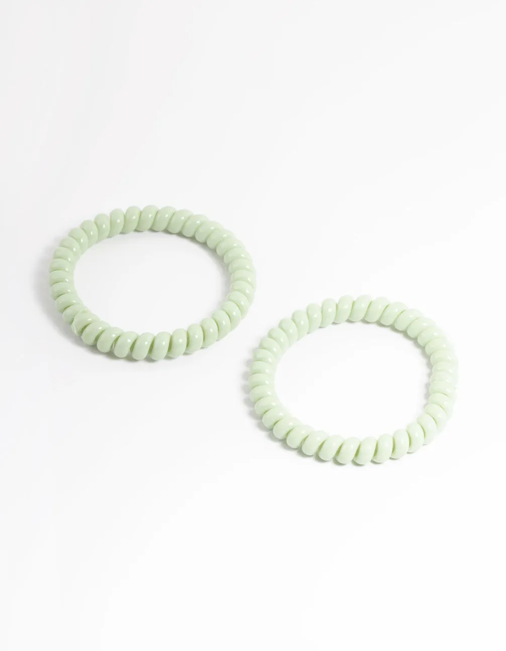 Green Plastic Narrow Hair Spiral Pack