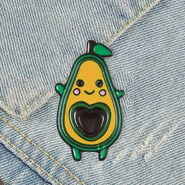 Happy Avocado Fruit Enamel Pin Badge Brooches