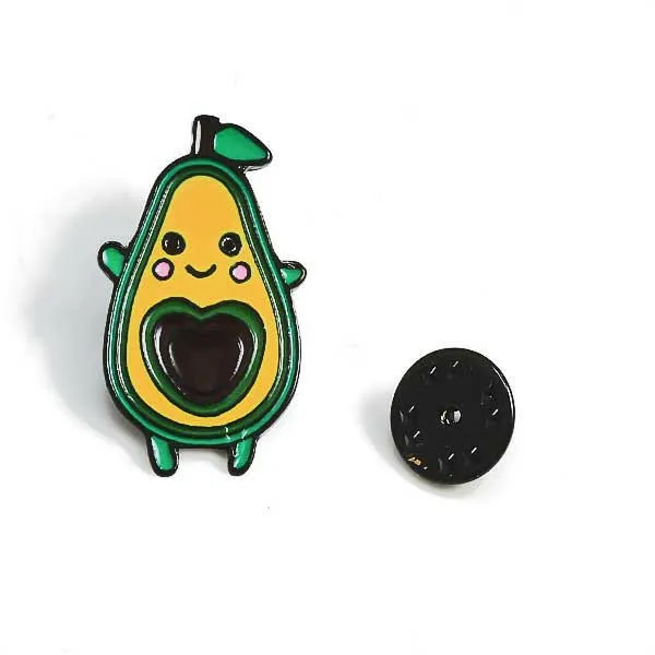 Happy Avocado Fruit Enamel Pin Badge Brooches