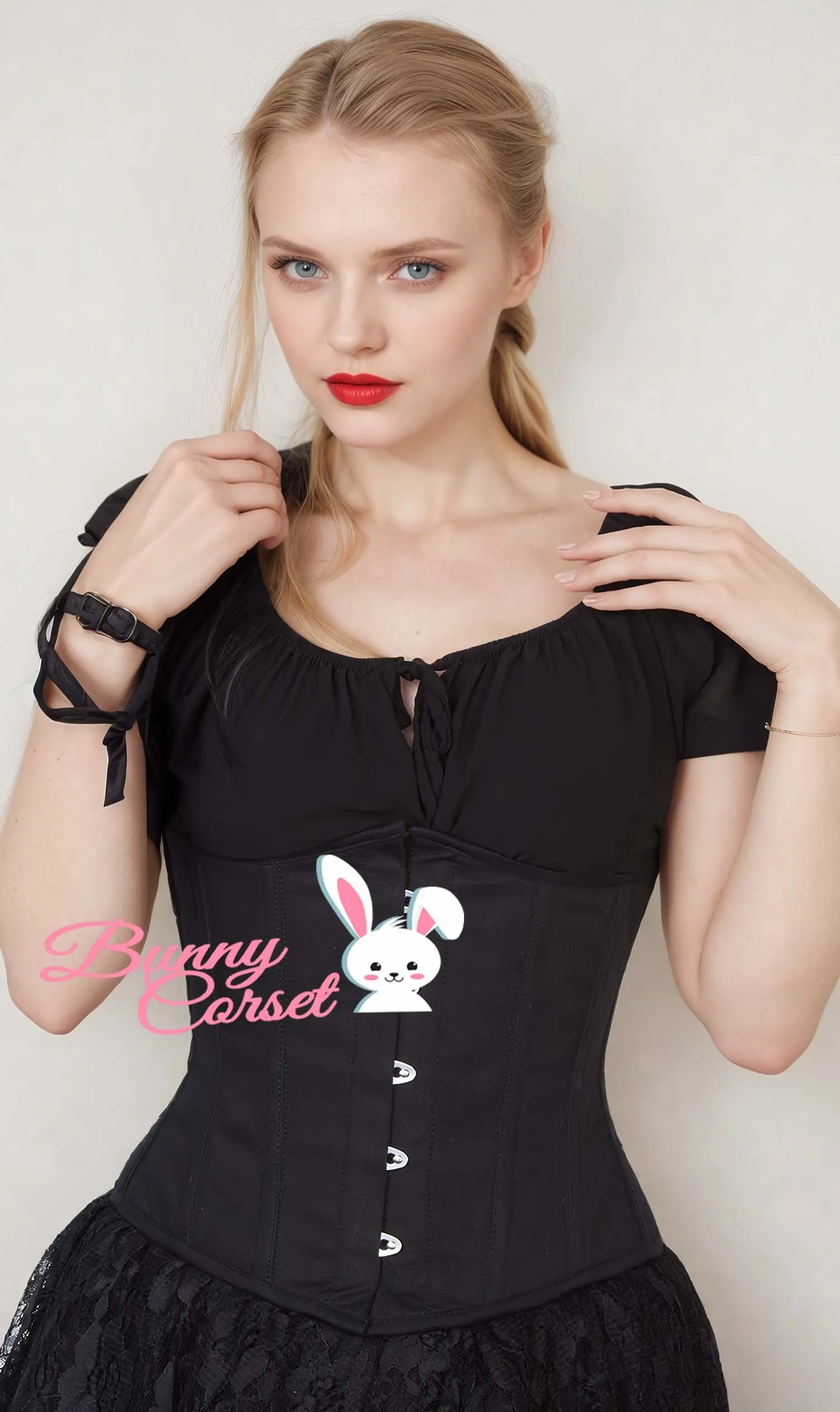 Jagger Black Cotton Underbust Corset