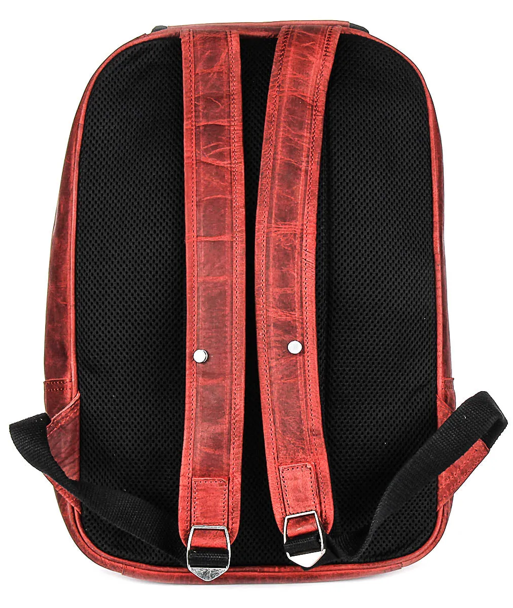 Justinreess England Heritage Rover In Dark Red Backpack