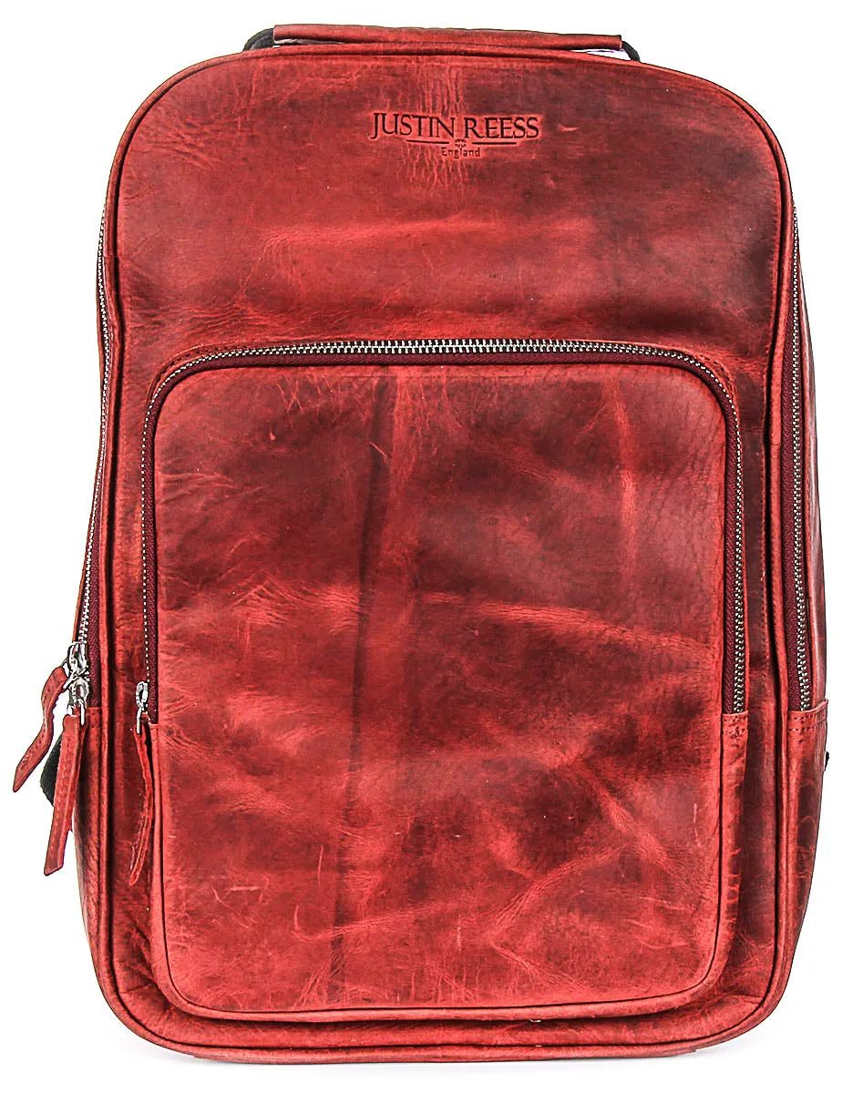 Justinreess England Heritage Rover In Dark Red Backpack