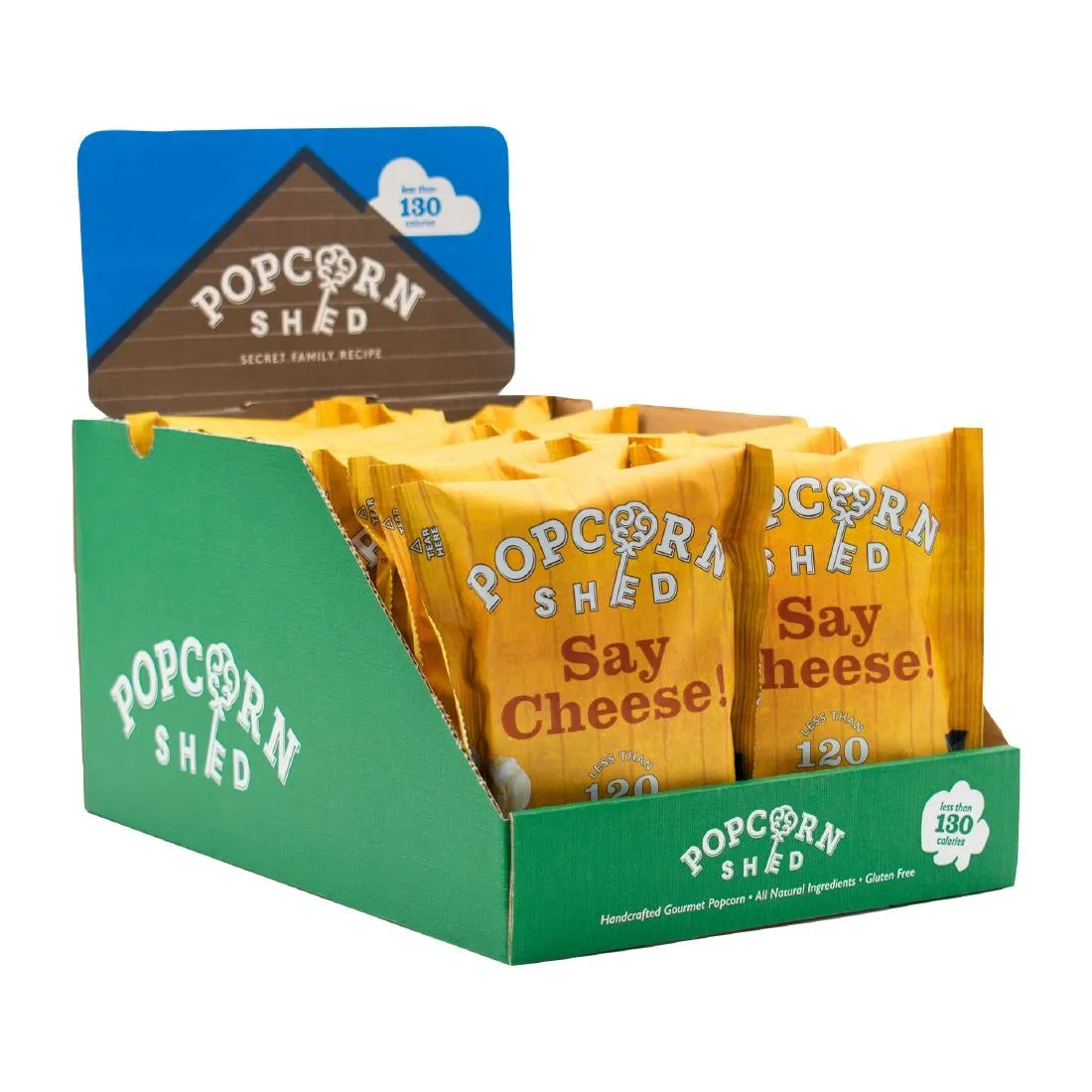 KA536 Popcorn Shed Say Cheese! Popcorn Snack Pack 16g (Pack of 16)