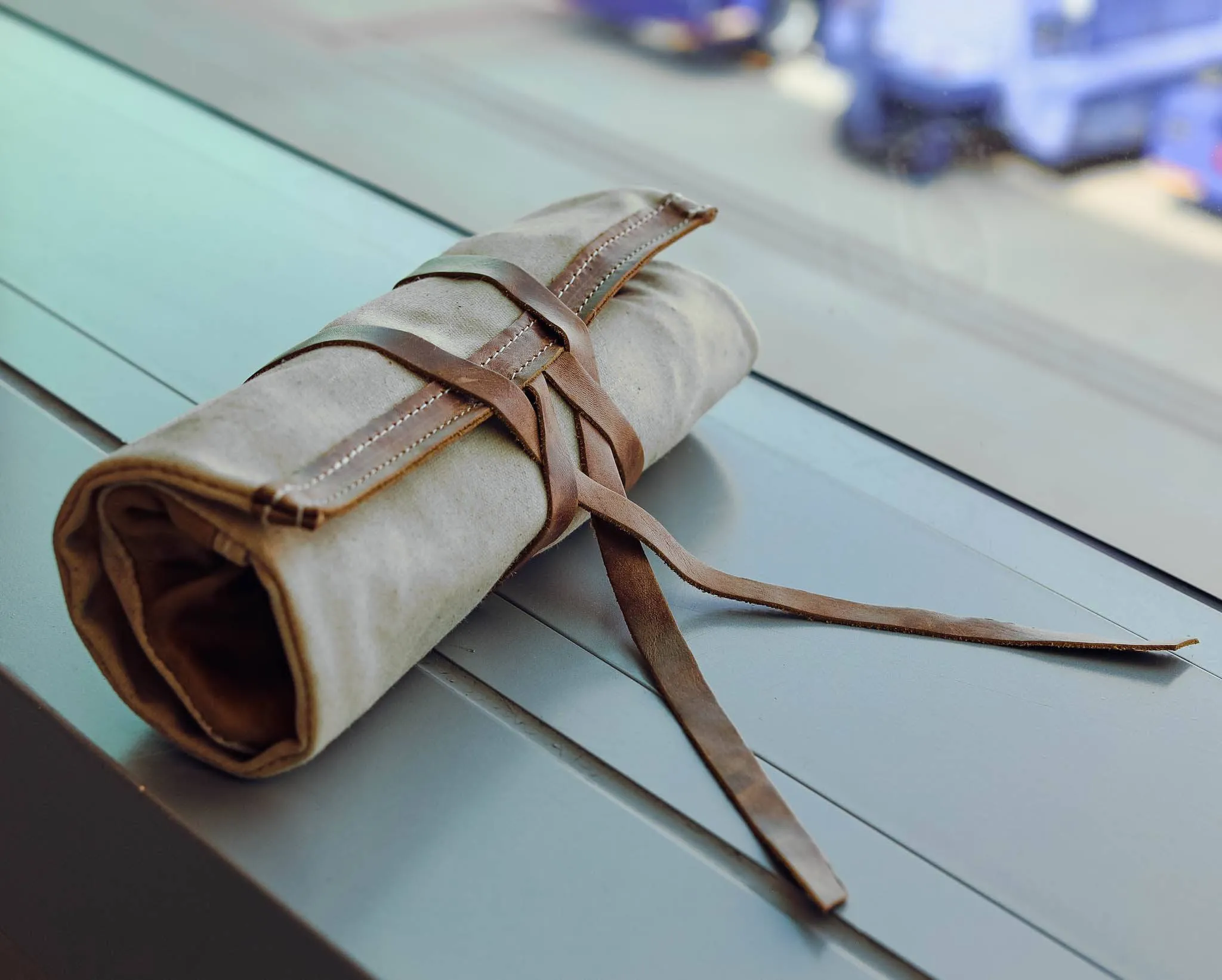 Leather and Canvas Tech Roll