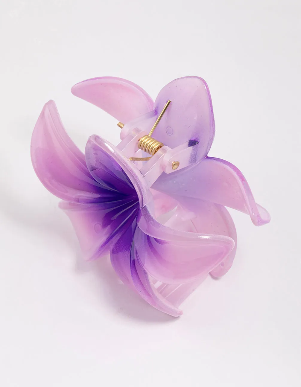 Lilac Frangipani Flower Hair Claw Clip