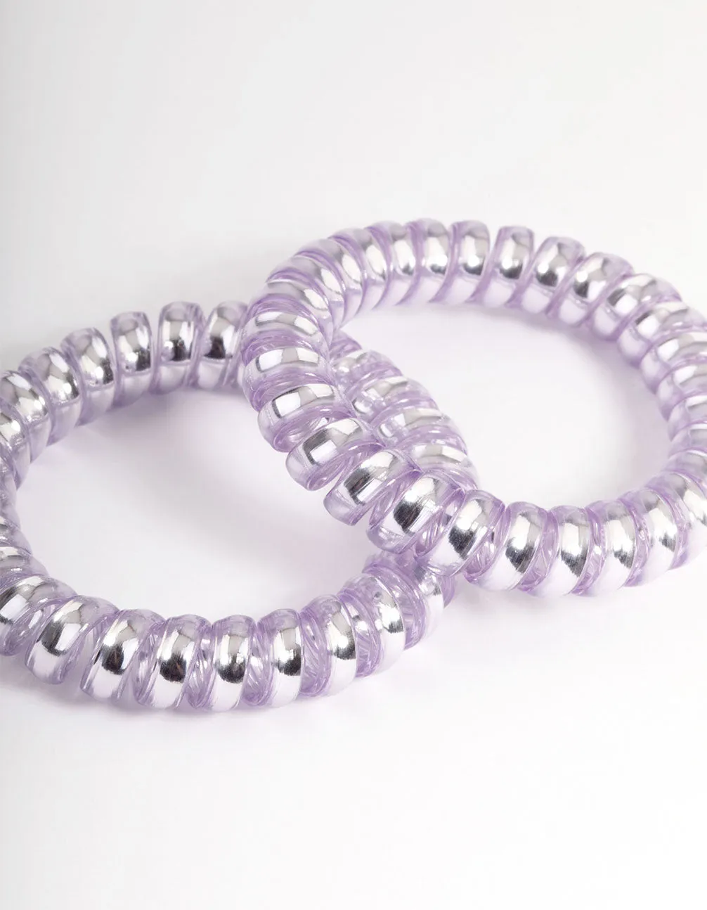 Lilac Plastic Hair Spirals Pack