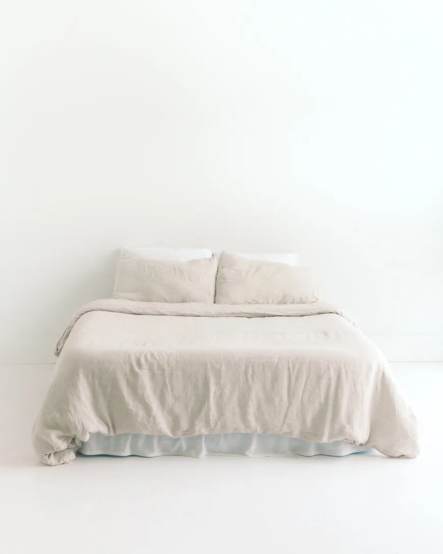 Linen Duvet Cover Set - Natural Chambray