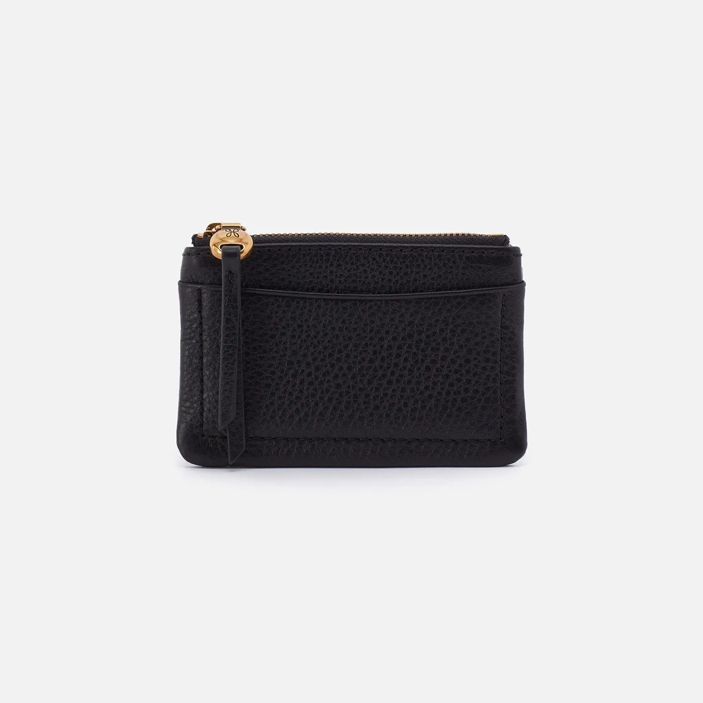 Lumen Card Case In Pebbled Leather - Black