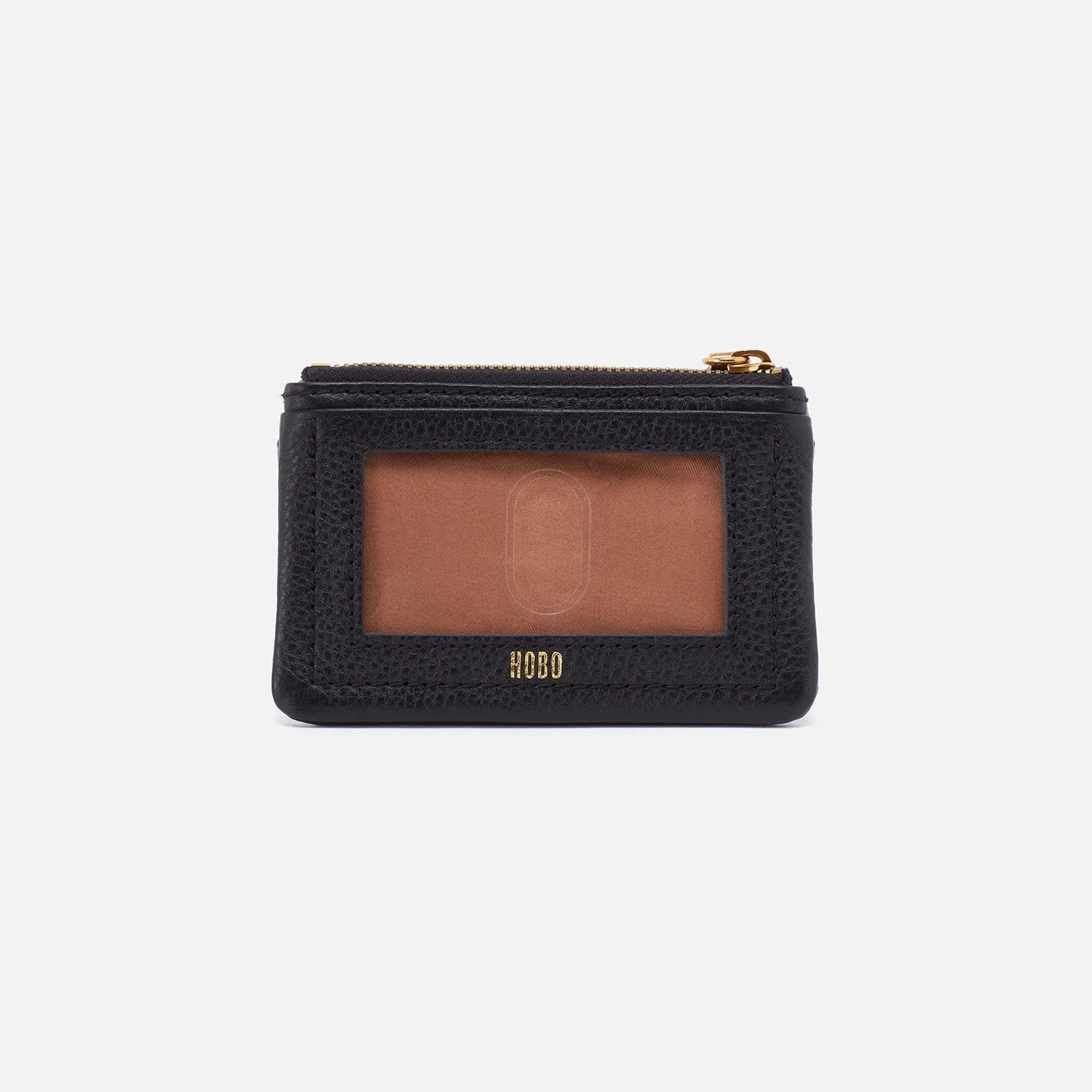 Lumen Card Case In Pebbled Leather - Black